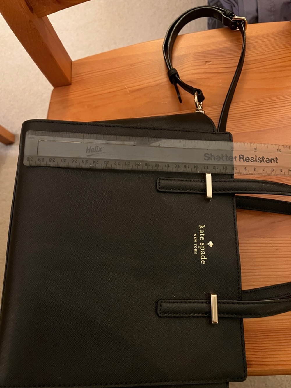 kate spade Black Leather Satchel with Adjustable Crossbody Strap - Picture 6 of 7